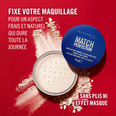 Rimmel Match Perfection Loose Setting Powder, Lightweight & Breathable, Matte Finish, Vegan-Friendly Makeup, 18g