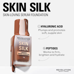 Makeup Revolution, Skin Silk Serum Foundation, Light to Medium Coverage, Contains Hyaluronic Acid
