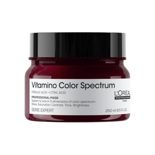 L'Oréal Professionnel Vitamino Color Spectrum Rinse Off Hair Mask 250ml, For Coloured Hair, With Ferulic Acid + Citric Acid, Stronger & Smoother Hair, Conditioner Treatment