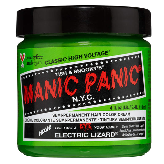 Manic Panic Electric Lizard Classic Creme, Vegan, Cruelty Free, Green Semi Permanent Hair Dye 118ml
