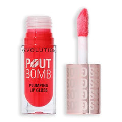 Revolution Beauty, Pout Bomb Plumping Lip Gloss, High-Shine for Glossy, Fuller & Plump Lips with Hyaluronic Acid & Peptides, Vegan & Cruelty-Free