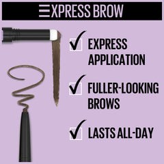 Maybelline Express Brow Ultra Slim Defining Natural Fuller Looking Brows Eyebrow Pencil 04 Medium Brown