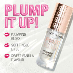 Revolution Beauty, Pout Bomb Plumping Lip Gloss, High-Shine for Glossy, Fuller & Plump Lips with Hyaluronic Acid & Peptides, Vegan & Cruelty-Free