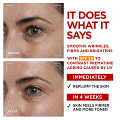 L’Oréal Paris Revitalift Laser Triple Action Anti-Ageing SPF 25 Cream, Smooth Wrinkles, Firm and Radiant Skin, Pro-Retinol, Hyaluronic Acid and Vitamin C, 50ml
