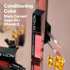 Revlon ColorStay Satin Ink Liquid Lipstick, Longwear Rich Lip Colors, Formulated with Black Currant Seed Oil, 023 Up All Night