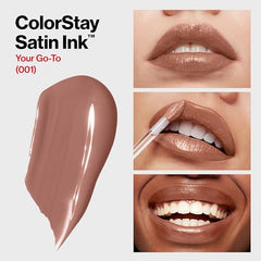 Revlon ColorStay Satin Ink Liquid Lipstick, Longwear Rich Lip Colors, Formulated with Black Currant Seed Oil, 023 Up All Night