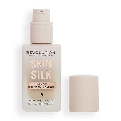 Makeup Revolution, Skin Silk Serum Foundation, Light to Medium Coverage, Contains Hyaluronic Acid