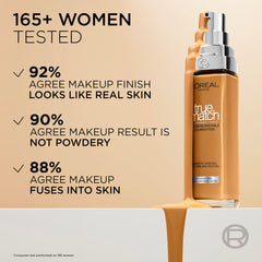 L'Oréal Paris Foundation for Face, Skincare Infused with Hyaluronic Acid, True Match Hydrating Liquid Foundation for All Skin Tones, SPF 16, 0.5C Porcelain Rose, 30 ml