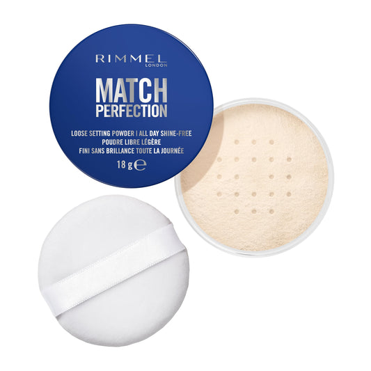 Rimmel Match Perfection Loose Setting Powder, Lightweight & Breathable, Matte Finish, Vegan-Friendly Makeup, 18g