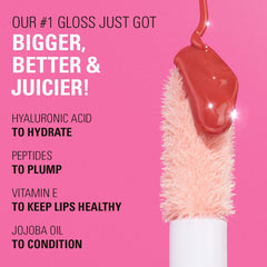 Revolution Beauty, Pout Bomb Plumping Lip Gloss, High-Shine for Glossy, Fuller & Plump Lips with Hyaluronic Acid & Peptides, Vegan & Cruelty-Free