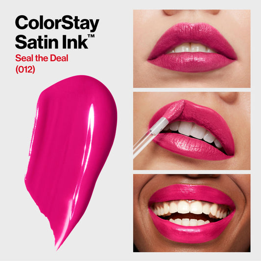 Revlon ColorStay Satin Ink Liquid Lipstick, Longwear Rich Lip Colors, Formulated with Black Currant Seed Oil, 023 Up All Night