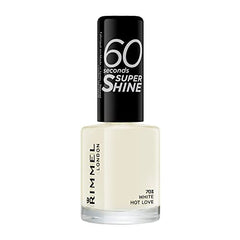 Rimmel London 60 Seconds Super Shine Nail Polish, 703 White Hot Love, 8 ml (Pack of 1)