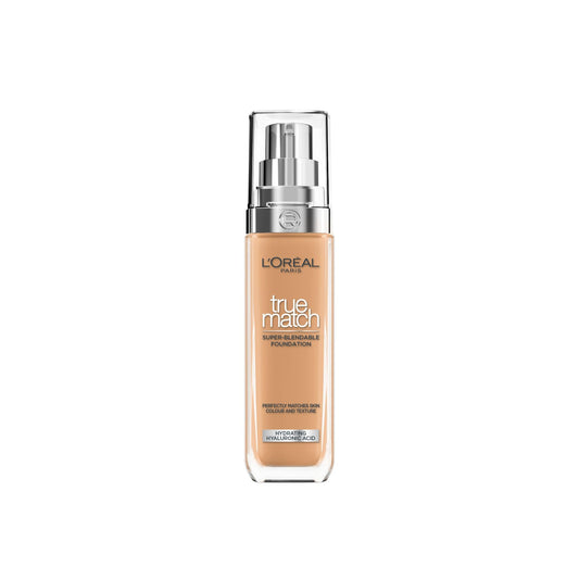 L'Oréal Paris Foundation for Face, Skincare Infused with Hyaluronic Acid, True Match Hydrating Liquid Foundation for All Skin Tones, SPF 16, 0.5C Porcelain Rose, 30 ml