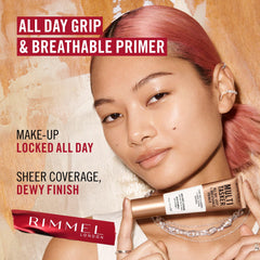 Rimmel Multi-Tasker All Day Grip & Breathable Primer, Lightweight, Gel Texture, Gripping Power, Infused with Vitamin C & Hyaluronic Acid, Hydrating, Prep Skin for Makeup, Suitable For All Skin Types