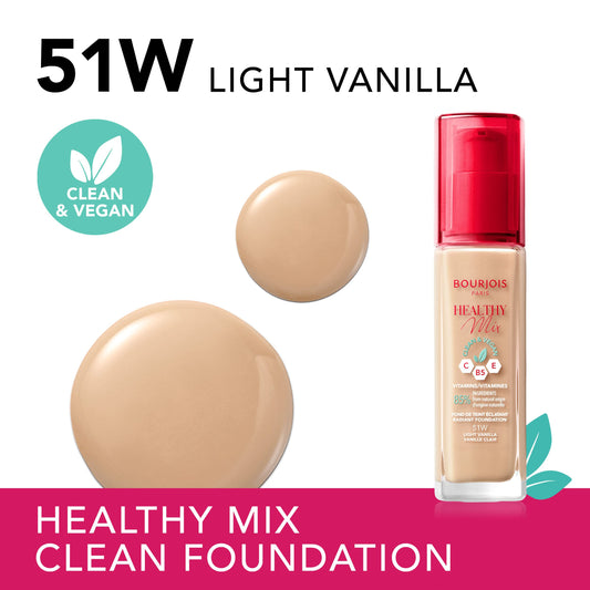 Bourjois Paris Healthy Mix Foundation 51W Light Vanilla 30ml
