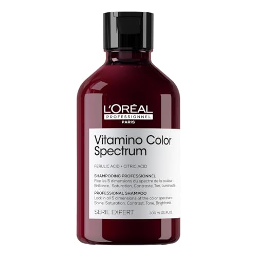 L'Oréal Professionnel Vitamino Color Spectrum Sulphate Free Shampoo, For Coloured Hair, With Ferulic Acid + Citric Acid, Shine, Lock in Day 1 Colour Vibrancy for 100 Days